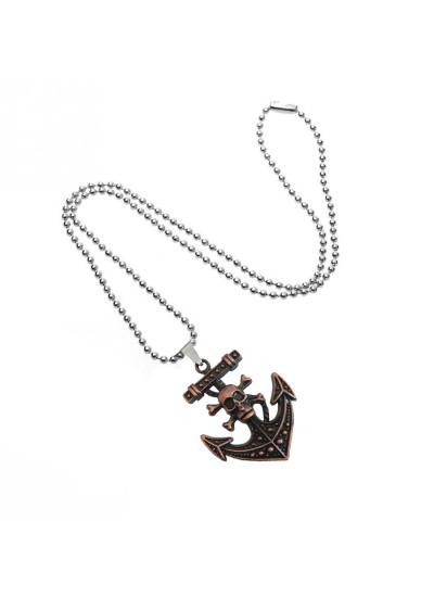 Skull Anchor Copper Metal Pendant